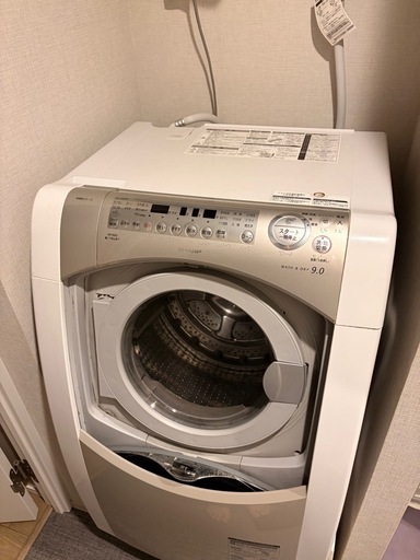 【新春セール・動作動画あり】SHARP ドラム式洗濯乾燥機 9kg／Ag+イオンコート／洗濯〜乾燥確認済
