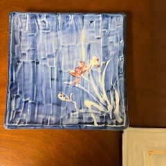 青色角皿5セットの画像