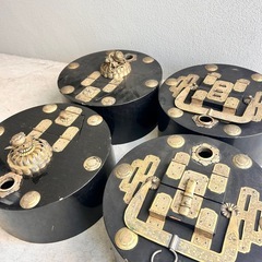 珍品　明黒漆塗 箱提灯 吊提灯 古民具 照明 　の画像