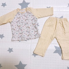 長袖 パジャマ 90 腹巻き付き キルト ボタン ユニコーンの画像