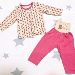 長袖 パジャマ 90 腹巻き付き キルト ボタン ユニコーンの画像