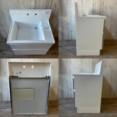 タカラスタンダード ホーロー洗面化粧台 2022年製 ファミーユ リフォーム リノベーション 2段スライドタイプ の画像