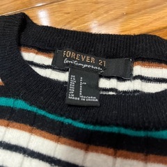 FOREVER 21 ストライプ 長袖ニット Sの画像