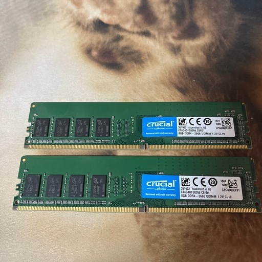 Crucial (8GB×2)16GB DDR4 2666MHz メモリー