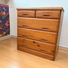 【無料】木製レトロたんす｜和洋どちらも馴染むコンパクト収納の画像