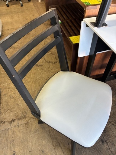 ジャングル深井店】☆伸縮2人用ダイニングセット 白×茶 ナフコ 家具 