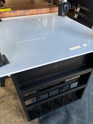 【ジャングル深井店】★伸縮2人用ダイニングセット 白×茶 ナフコ 家具 テーブル 堺市 深井 【FU3230】