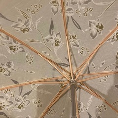 アイボリー 花柄 折りたたみ日傘の画像