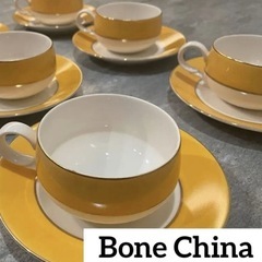 希少色 HOYA ボーンチャイナ カップ＆ソーサー 6客セット ...