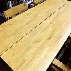 6人掛け 大型ダイニングテーブルセット 回転イス6脚 テーブル 200cm×90cm 中古 札幌市厚別区 厚別店の画像