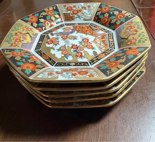 有田焼青藍窯古伊万里金蘭手八角皿 (松落紘音) 佐賀の食器《和皿》の