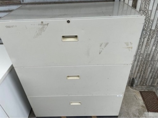 オフィス用品 収納棚 3段引き出し スライドレール式
