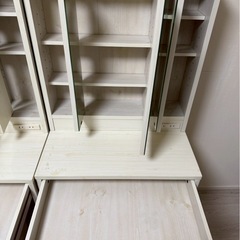 ホワイトウッド調/ドレッサー/メイク台/椅子セットの画像