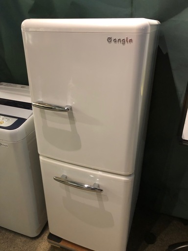【レトロデザイン】ANG-RE151-B1(W) 冷蔵庫 149L 極美品　2022年製