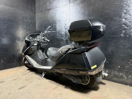 ★支払総額5.5万円★定休日なし！いつでも現車確認可能です！ ホンダ フュージョン 黒 MF02 社外マフラー！ アルミステップ！ 社外ハンドル！ リアボックス付き！ エナメルシート！