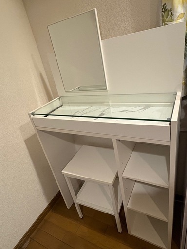 良い LOWYA ドレッサー ホワイトマーブル イス付き Amazon | LOWYA