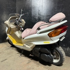 ★支払総額5.0万円★定休日なし！いつでも現車確認可能です！ ヤマハ マジェスティ250 白 SG03J 社外マフラー！ 社外ハンドル！ バックレスト！ フェンダーレス！ カスタムベースに♪
の画像