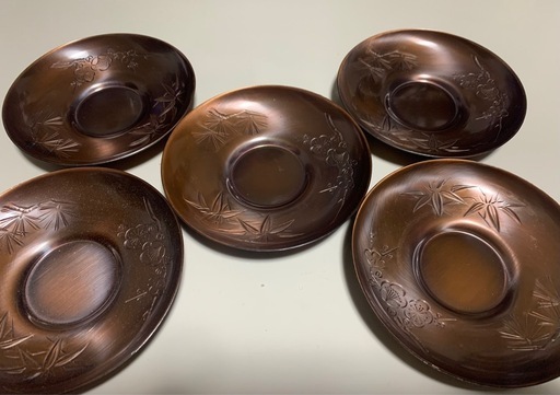 純銅製茶皿5枚セット (まさとんプロフ要確認) 会津若松の食器《茶器
