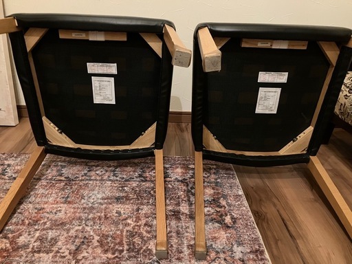 【極美品】大塚家具 シネマ3A レッドオーク×PVCブラック ２脚セット　