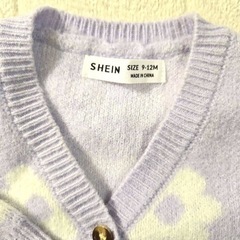 SHEIN 花柄　トップス　冬　長袖カーディガン 9-12Mの画像
