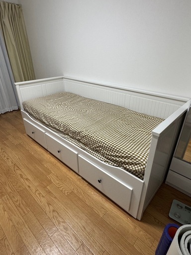 【値下げ】IKEA HEMNES引き出し3つマットレス付き