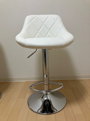 ほぼ新品未使用】おしゃれなカウンターチェア WY-523 レザー ホワイト2