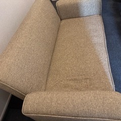 【受け渡し人仮確定済み】LOWYA  2人掛け ソファベッド ベージュの画像