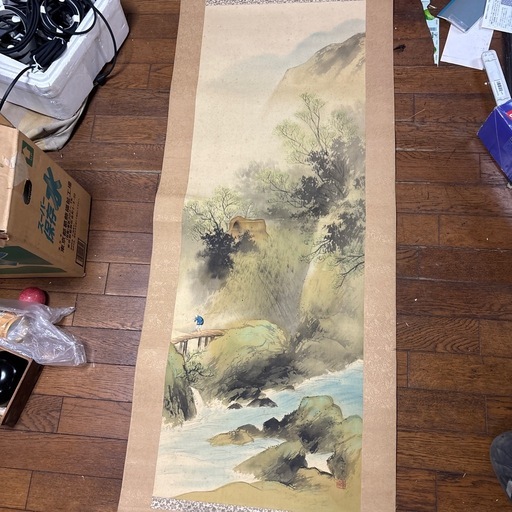 アンティーク、掛軸 渓流山水図 (kfun) 平和島のインテリア雑貨/小物