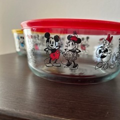 【譲渡者決定】ディズニー　ガラス製保存容器　ミッキー柄の画像
