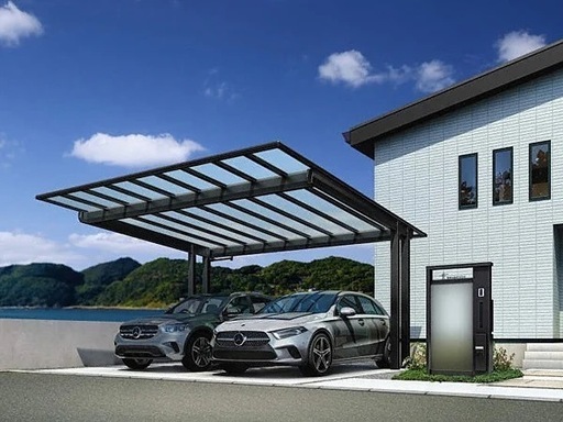 カーポート　駐車場　外構工事　新築　リフォーム　エフルージュ FIRST EX 600タイプ 2台用 後方支持　ＥＸたくみ　愛媛県　　