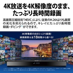 SHARPの4Kレコーダー4B-C20GT3の画像