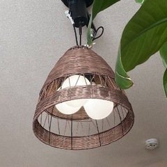 ラタンペンダントライト 1灯式の画像