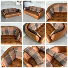 CRASH GATE オピウムソファー オイルレザー 2.5人掛け オゾン脱臭済の画像