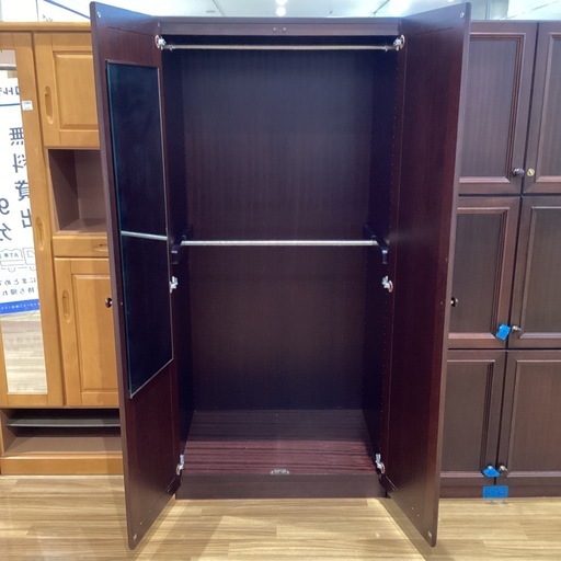 【トレファク神戸南店】ミラー付　2枚扉ワードローブです！【取りに来られる方限定】