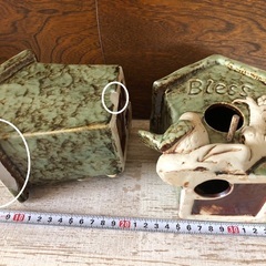 used 陶器 鳥小屋 オブジェ インテリア 庭 森 木 ガーデニングの画像