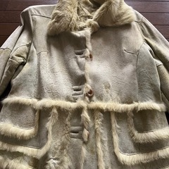 新品　ムートン美品　ファージャケット　グリーン色　Ｍの画像