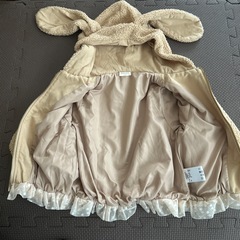 ラポシェビスキュイ ボア ジャケット 100 うさぎ うさ耳 ベージュの画像