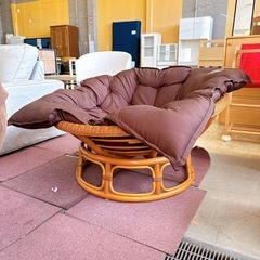 パパサンチェア パラボラ型ラタンソファ ダークフレームの画像