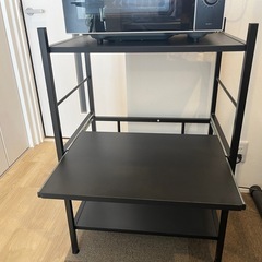 レンジ台 3段 スライド棚あり の画像