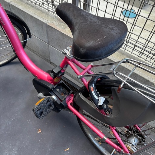 電動アシスト自転車 ピンク 前バスケット付き (タナカ) 摂津富田の電動