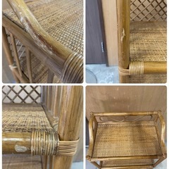 ラタンキャビネット　収納棚　中古品の画像