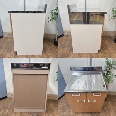 I683 🌈 美品！ LIXIL セクショナルキッチン 木製キャビネット・GSシリーズ 調理台 間口60cm ミドルペア  ⭐ クリーニング済の画像