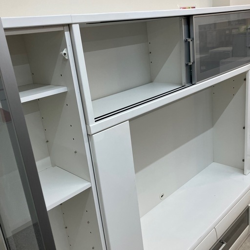 イ2601-196 テレビボード ハイタイプ 大人気！ ホワイト家具 大量収納付き キズ汚れ有り 現状渡し