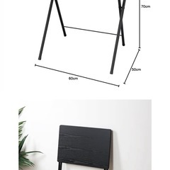 折りたたみ式デスク(黒)&折りたたみ式椅子(ブラウン)の画像