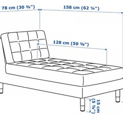 LANDSKRONA ランズクローナ 追加用寝椅子, グラン/ボームスタード ゴールデンブラウン/メタルの画像