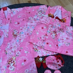 ピンクの七五三着物セットの画像