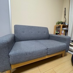 2人掛けソファ　グレーの画像