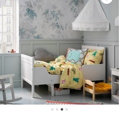 IKEA　キッズ　子供　ベッド　伸長式ベッドフレームの画像