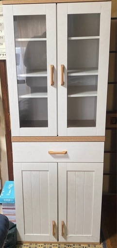 【超美品】ナフコ セリカシリーズ キャビネット　食器棚60HD 60Gセット ナフコ セリカシリーズ キャビネット食器棚60HD 60Gセット (タケ) 杵築