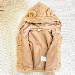 【mariarjue マリアージュ】くま耳フード付きベスト アニマル 90cmの画像